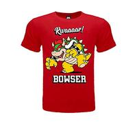 Fashion UK T Shirt Figurine Bowser T-shirt officiel 100 % coton Couleur rouge Produit sur Licence Tailles enfant garçon, rouge, 5 ans