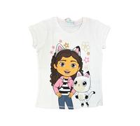 Fashion UK T-Shirt Gabby's Dollhouse. T-Shirt en Coton pour Fille. (Blanc, 6 Ans)