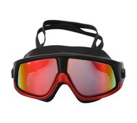 Fashion UV Protection Swimming Goggles anti-brouillard Lunes de plongée imperméables pour adultes (Noir en haut et rouge en bas)