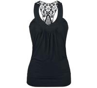 Fashion Victim Red by EMP Femme Haut Noir avec Dentelle