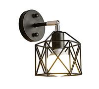 Fashion Wrought Iron Black Wall Lamp Single Head Bird's NestBedroom Bedside Wall Light Corridor Aisle Foyer Lamps The Lampshade Can Be Adjusted Up and Down Creative Perso