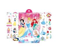 Fashion Yo Lot de 4 feuilles de tatouages temporaires imperméables pour enfants et filles Motif princesse sirène pour fête d'anniversaire ou cadeaux (princesse)