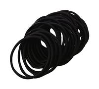 Fashion Yo Lot de 50 élastiques à cheveux fins de 2,5 mm d'épaisseur pour uniforme scolaire - Noir