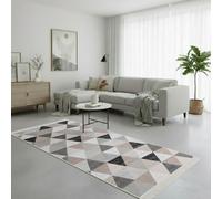 Fashion4Home Tapis à poils courts Style bohème Kelim Tapis de salon chambre à coucher et cuisine Tapis de couloir tapis pour chambre d'enfant Motif à carreaux Gris Dimensions 80 x 150 cm