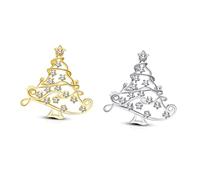 Fashionable Christmas Tree Pin Women Metal Brooch for Evening Party and Daily Dress