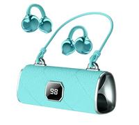 Fashionable Clip-On Wireless Headphones, Handbag-Style Clip-On Wireless Earbuds with LED Display, Clip On Earphones, Lightweight & Comfortable Sports Ear Buds for Running & Everyday Use (Green)