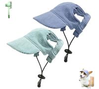 Fashionable Corduroy Dog Hat, Sun Protection Adjustable Pet Hats for Dogs, Summer Dog Baseball Visor Cap with Ear Holes, Fashionable Pet Peaked Cap for Puppy Small Medium Large Dogs(Blue+green,XL)