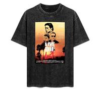 Fashionable Men's Retro T-Shirt Live and Die in LA Cotton T-Shirt Black S