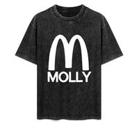 Fashionable Men's Retro T-Shirt Molly Y2k Streetwear Cotton T-Shirt Black XL