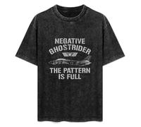 Fashionable Men's Retro T-Shirt Negative Rider Pattern is Full Cotton T-Shirt Black M