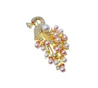 Fashionable Women's Rhinestones Peacocks Brooch Pin Featuring Elegant Pearls Great for Enhancing Any Stylish Outfits Alloy Brooch