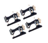Fashionable Women's Vintage Set 4pcs Sewing Machine Brooch Pins Rhinestones for Party