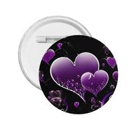 Fashional Purple Hearts - Épingle ronde en émail - Badge en alliage métallique pour veste, sac, idée cadeau., M, Plastique