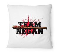 Fashionalarm Coussin Team Negan - 40 x 40 cm avec rembourrage - Idée cadeau pour les fans de la série T-W-D - Batte de baseball Dead Walking Lucille Saviors - Couleur : blanc