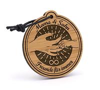 Fashionalarm Porte-clés maman et fils amis pour toujours en bois avec gravure | Cadeau pour la fête des mères, anniversaire, idée de cadeau mère, naissance, bébé garçon, marron, Voir description