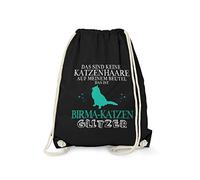 Fashionalarm Sac de gym - Ce ne sont pas des poils de chat - Chats Birmanie pailletés | Sac à dos amusant avec inscription humoristique comme idée de cadeau amusante | Race Birmanie Chat, Noir ,
