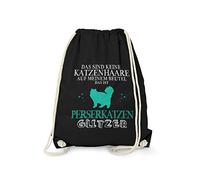 Fashionalarm Sac de gym - Ce ne sont pas des poils de chat - Chats persans paillettes | Sac à dos amusant avec inscription en allemand comme idée de cadeau amusante | Race Persan Chat, Noir , Taille