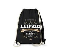 Fashionalarm Sac de gym - « Ich komme aus Leipzig » - Bin viel Cooler als du - Sac à dos amusant avec inscription en allemand comme idée cadeau pour Leipziger fier, Noir , Taille unique