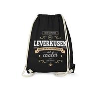 Fashionalarm Sac de gym - « Ich komme aus Leverkusen » - Bin viel Cooler als du | Sac à dos amusant avec inscription en allemand comme idée cadeau pour les fiers Leverkusener, Noir , Taille unique