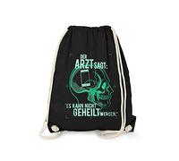 Fashionalarm Sac de gym - Le médecin dit qu'il ne peut pas être guéri - Smartphone | Sac à dos amusant avec motif amusant téléphone portable utilisateur de téléphone portable addictif, Noir , Taille