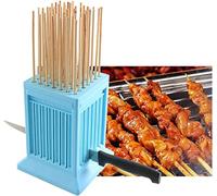 Fashionapple Cube Factory griller araignée viande et légumes Fast Maker barbecue araignée barbecue cube barbecue brochette 49 trous barbecue outil de préparation de barbecue (Bleu)