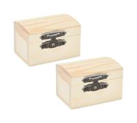 FashionCha 2 Pièces Boîte à Bijoux Coffret Organisateur Bois à Peindre avec Couvercle Charnière DIY Stockage Souvenir Cadeau pour Décoration de Fête Mariage Anni, Style B