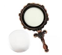FashionCha 2x Miroir de Poche Design Vintage Petit Miroir de Maquillage En Métal Miroir de Maquillage de Vanité pour Coiffure Fille Femmes Salon de Voyage