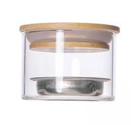 FashionCha 2x Récipient Couvercle Verre Cristal Bol Verrerie Outil avec Couvercle En Bois Mini Bol Outil de Nail Art équipement de Nail Art Tasse En Verre de Nai