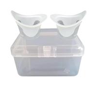 FashionCha 3 Pièces Coupelles de Lavement Oculaire Kit de Nettoyage Outil de Rinçage Verre Réutilisable En Silicone Doux pour Soin Quotidien Adapté pour A, Blanc