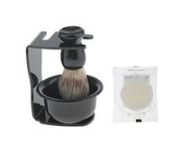 FashionCha 4 En 1 Salon Barbe Cheveux Blaireau Tasse Bol Support de Rasage Savon Ensemble