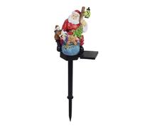 FashionCha 4 Pièces Lumière Solaire de Noël Décoration Jardin Extérieur Boule Résine Lumière Sentier Installation Simple Convient pour Terrasse Jardin Chemin Fêt, 1 Pcs