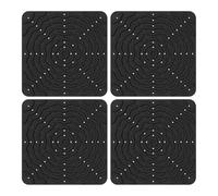 FashionCha 4 Pièces Tapis de Doublure Lavable pour Boîte à Oeufs Coussin Antidérapant en Silicone Résistant Protection des Œufs Adapté à L'Élevage, Noir