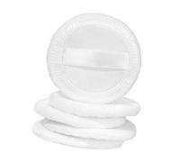 FashionCha 5 Pièces Beauté Blender Éponge Velours Satin Doux Compact avec Ruban Rayon Pratique Convient à Application Poudre Soin, blanc