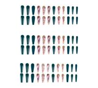 FashionCha 72 Morceaux de Presse sur Les Ongles avec Des Pointes Françaises pour Diverses Occasions, Vert