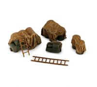 FashionCha Accessoires Diorama et Modèle Statique Militaire 1:72 Pré-Peints pour Scènes, Accessoires de scène Peints (6 pièces)