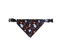 FashionCha Bandana pour Chien Foulard Triangulaire Bavoir pour Animal Collier Festif en Polyester Doux et Réglable Adapté pour Les Célébrations d'halloween et Le, Bleu Noir