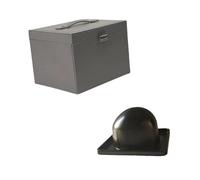 FashionCha Boîte de Rangement Perruque avec Support Coffret Portable Poignée Miroir Intégré Structure Antipoussière Convient pour Salon Maison Déplacement, 24.5 Cm X 21 Cm X 19