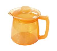FashionCha Carafe de Café Silicone avec Bec Verseur Courbé Poignée Ergonomique Antidérapante Couvercle Étanche Adaptée pour Boissons Chaudes Thés Laits Jus Usage, Orange