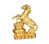 FashionCha Cheval Figurine Sculpture en Résine Ornement Statue Décoration Inspiré par l'Art Traditionnel Oriental Symbole de Fortune et Réussite Convient au, or
