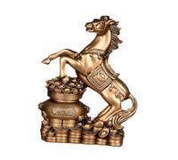 FashionCha Cheval Figurine Sculpture en Résine Ornement Statue Décoration Inspiré par l'Art Traditionnel Oriental Symbole de Fortune et Réussite Convient au, Bronze