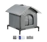 FashionCha Cooling Cat House avec Pack de Glace Réutilisable Abri pour Chaton surélevé Niche Imperméable Accessoires pour Animaux de Compagnie Adapté Intérieur, S