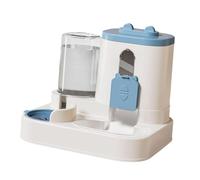 FashionCha Distributeur Automatique Abreuvoir Station de Ravitaillement Bol à Croquettes Gamelle Chat avec Barrière Anti-éclaboussures Adapté pour Petits Animaux, Bleu