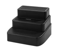 FashionCha Escalier Bac à Litière Chat Marches Animal Trois Niveaux Réglables Surface Filtre Litière Structure Lavable Convient Aux Chats Âgés Chatons Accès MEU, Noir
