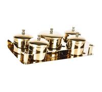 FashionCha Lot de 5 récipients de lavage pour ongles en acrylique avec couvercles, or