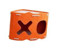 FashionCha Maison pour Chat Abri Confortable Grattoir de Meubles Tunnel Pliable Lit de Repos Conception Multi Usages pour Le Jeu Adapté pour Protéger Les Meubles, Orange