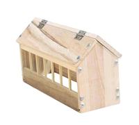 FashionCha Mangeoire à Pigeons en Bois avec Bol Alimentaire pour Volaille Distributeur de Graines pour Oiseaux Conception Anti-gaspillage Adapté Aux Fermes Jard, 40cm