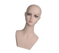 FashionCha Mannequin Head Women Manikin lisse avec des perruques d'épaule Modèle d'affichage pour perruques Faire des chapeaux de bijoux de coiffure, Rose
