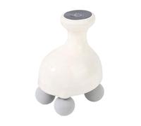 FashionCha Mini Appareil de Massage Électrique avec 4 Têtes pour Dos Cou Visage Mains USB 6 Vitesses Réglables pour Massage Complet Adapté Aux Homme, Blanc