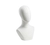 FashionCha Modèle D'affichage à Tête Mannequin pour Les Perruques et Les Chapeaux avec Une Base Forte, Blanc