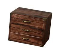 FashionCha Organiseur de bureau en bois, organiseur d'articles divers, boîte de rangement de bureau multi-tiroirs compacte pour coiffeuses, 24x18x19cm